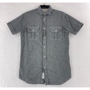 Rag & Bone Gray Tailored Workwear Button-Up Shirt Mens Short Sleeve Casual Small
